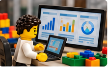 Illustration of an analyst reviewing charts on a monitor